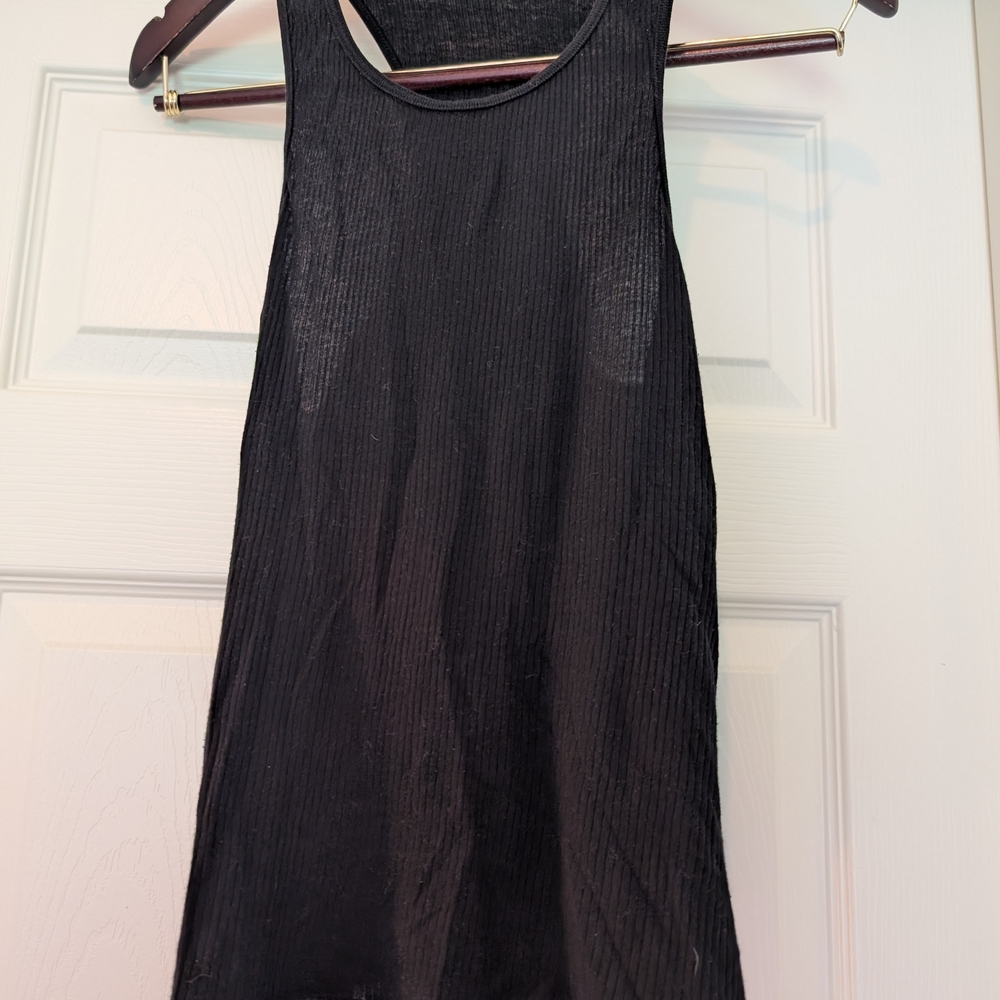 James Perse Black Ribbed Tank